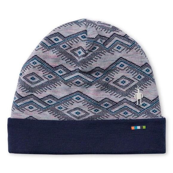 Smartwool Cozy Patter Navy Cuffed Beanie Merino Wool 250 Winter Hat Unisex - Picture 1 of 8